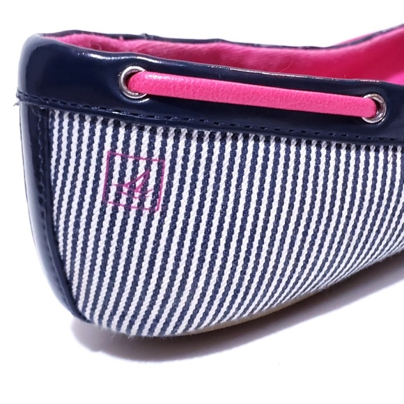 Sperry Marina Stripe Ballet Flat Boat Shoe - Picture 3 of 7